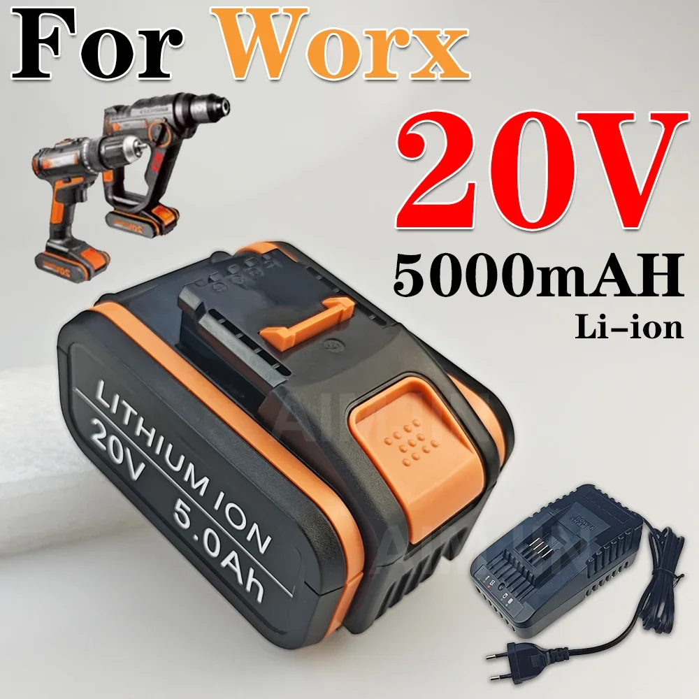 For Worx original 20V 5.0Ah Lithium battery Rechargeable WA3551 WA3553 WA3553.1 WA3570 for WORX Electric and Garden Tools