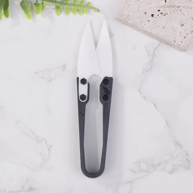 Insulated Black Ceramic Scissors U-shear Non-Conductive Anti-static Mobile Phone Battery Repair Safety Scissors Hand Tools