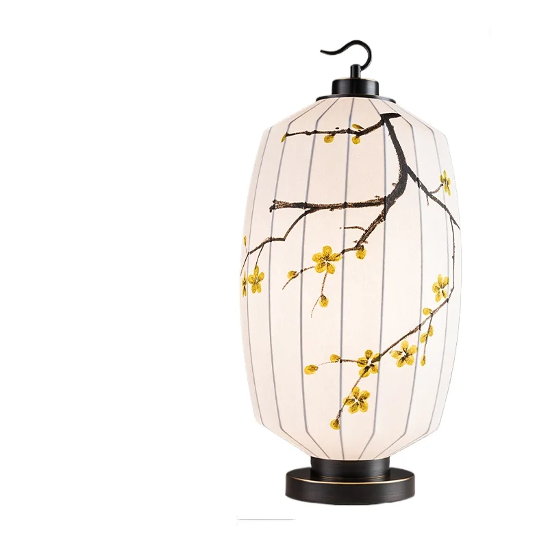 

New Chinese copper table lamp wabi sabi antique restaurant teahouse atmosphere light living room high-end bedroom bedside lamp