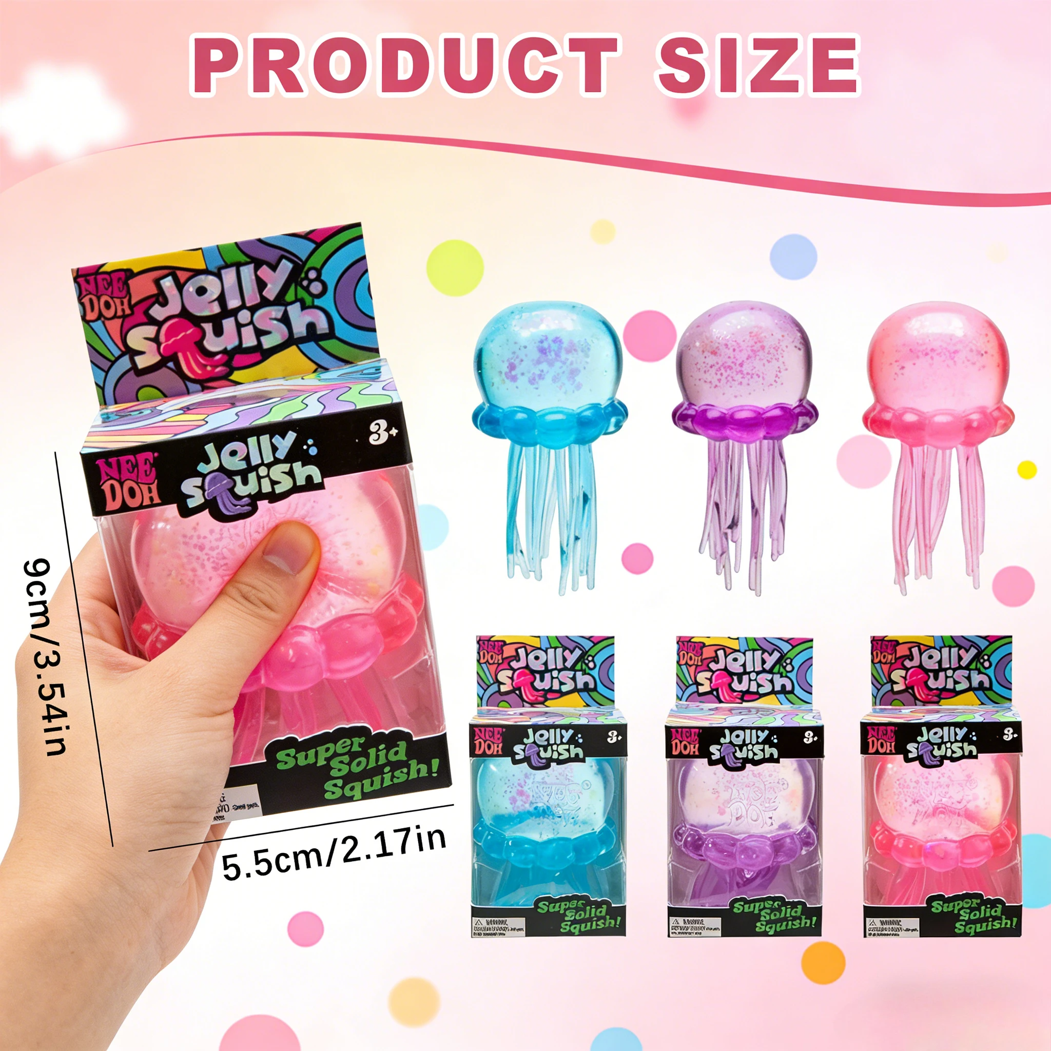 

2026 hot Needoh Jelly Hops Octopus Stress Relief Squeeze Toy, Waterproof Beach Water Toy, Cute Sensory Fidget Gift for Children