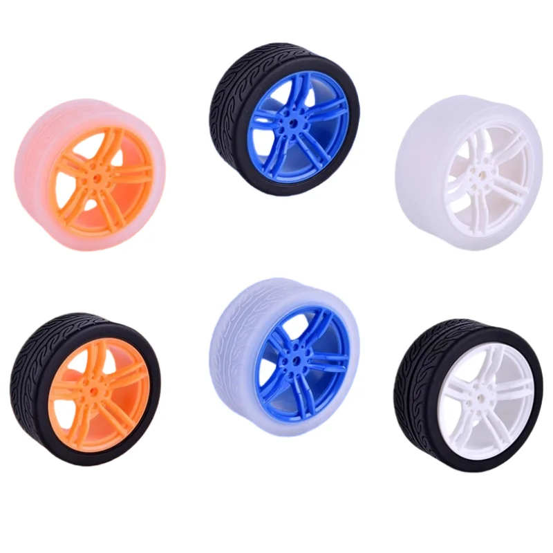 DIY Smart Car Modell Reifen Zubehör, Gummiräder 65*27mm Geeignet für TT Motoren – Detail 2