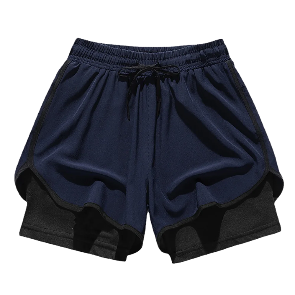 

High Quality Boxing 2 in 1 Double Shorts Men Women Gym Sports Train Light Thin Quick Drying Bottoms Cycling Tight Shorts Summer