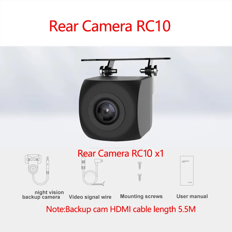 for 70mai Dash Cam A400 Rear Camera RC10 1080p HD