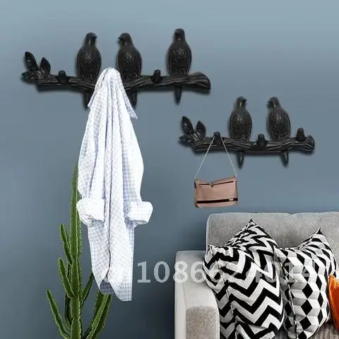 ABS Towel Hooks Bird Shape Wall Hooks Creative Living Room Hanger Towel Key Hooks Hat Handbag Holder Home Decoration