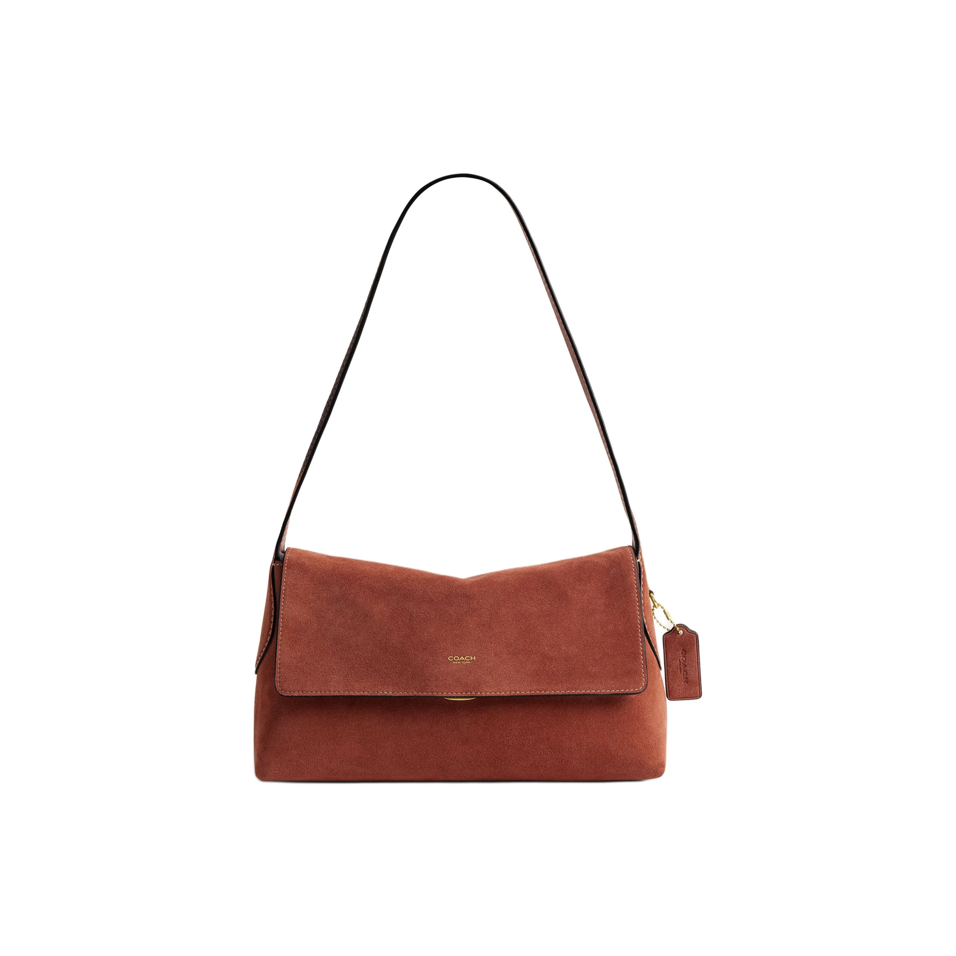 COACH Chelsea Cow Split Leather Shoulder Bag Large Women's Terracotta CEB52-B4AY