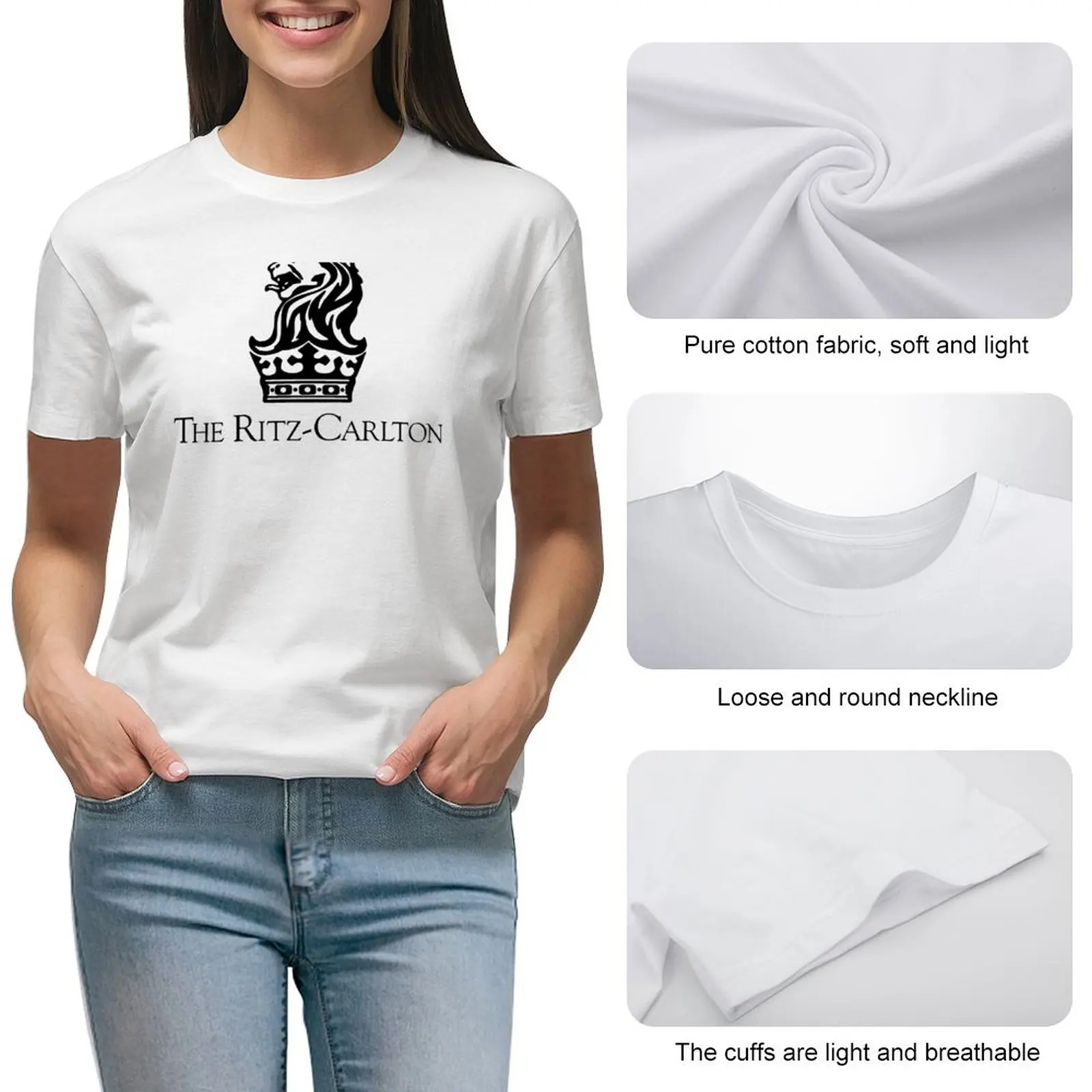 Ritz American Multinational Luxury Hotel T-shirt animal print shirt for girls korean fashion funny t-shirts for Women pack