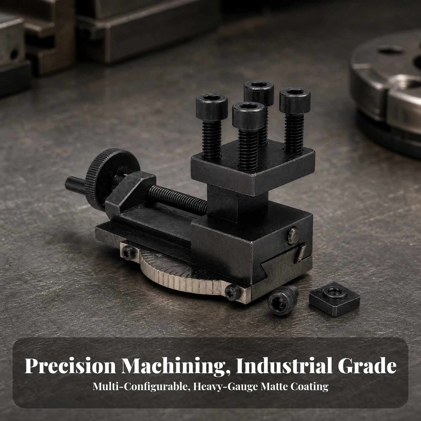 Angle-Adjustable Lathe Tool Rest Metal Lathe Tool Rest with Knurled Handwheel Low-Height Long-Lasting for Hobby Machinists