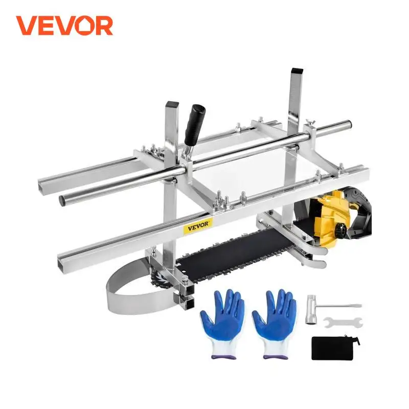 VEVOR Chainsaw Mill Planking Milling 24 36 48 Inch Guide Bar Wood Lumber Cutting Portable Sawmill Aluminum Steel Chain Saw Mill