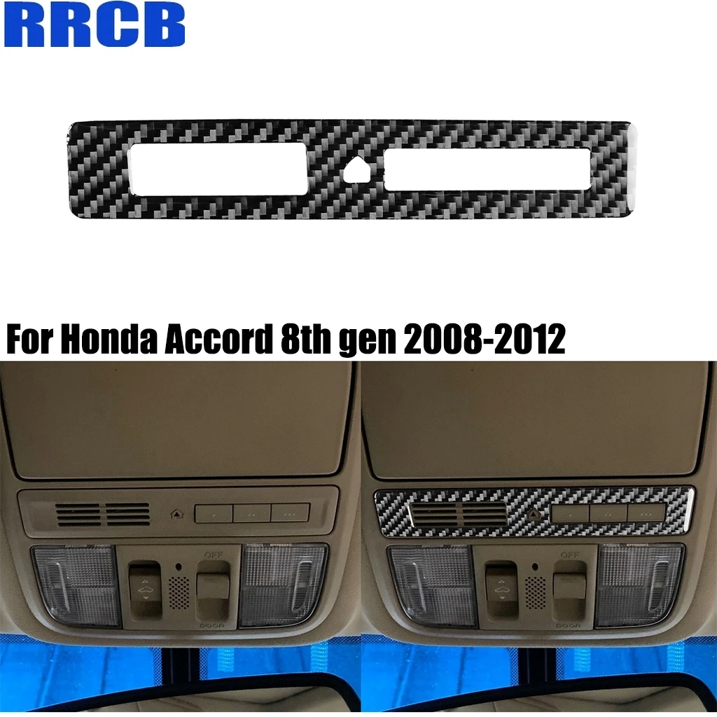 

For Honda Accord 8th Gen 2008-2012 Carbon Fiber Car Accessories Roof Control Reading Light Panel Interior Cover Sticker Trim