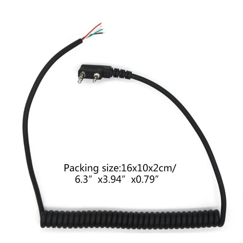 Walkie Talkie Cavo per microfono altoparlante Durevole Resistente all'usura Cavo per microfono per altoparlante da 70 cm per Baofeng UV5R per Kenwood TK-240 Linton