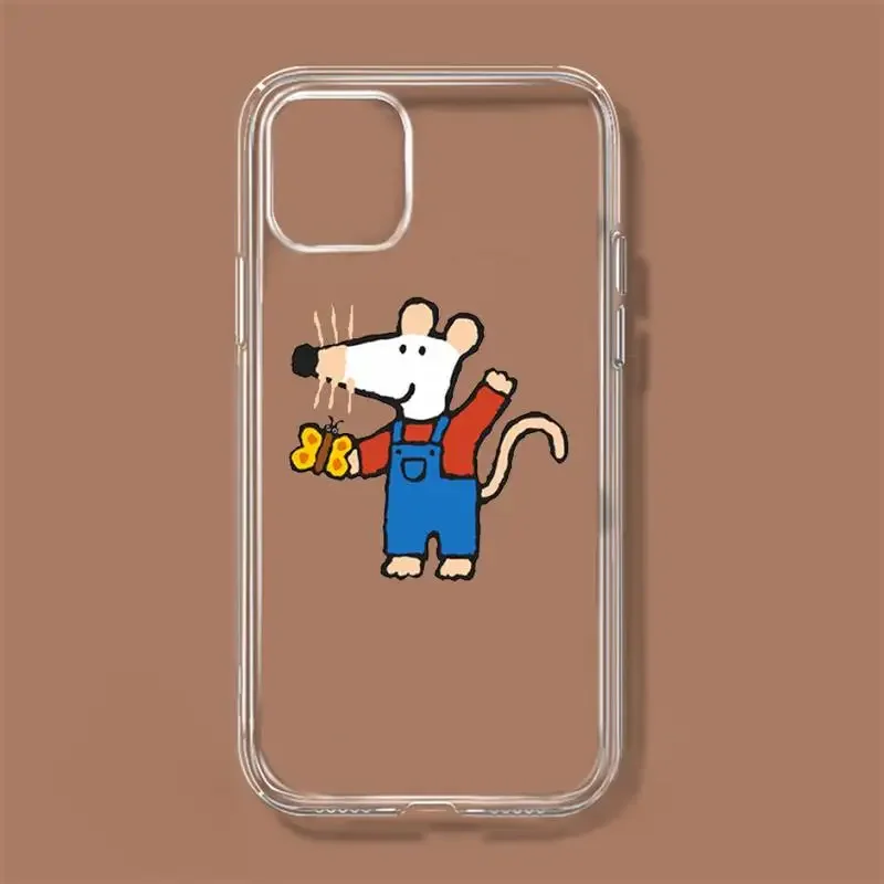 Cute Maisy Mouse Phone Case For iPhone 11 12 Mini 13 14 Pro XS Max X 8 7 6s Plus 5 SE XR Transparent Shell