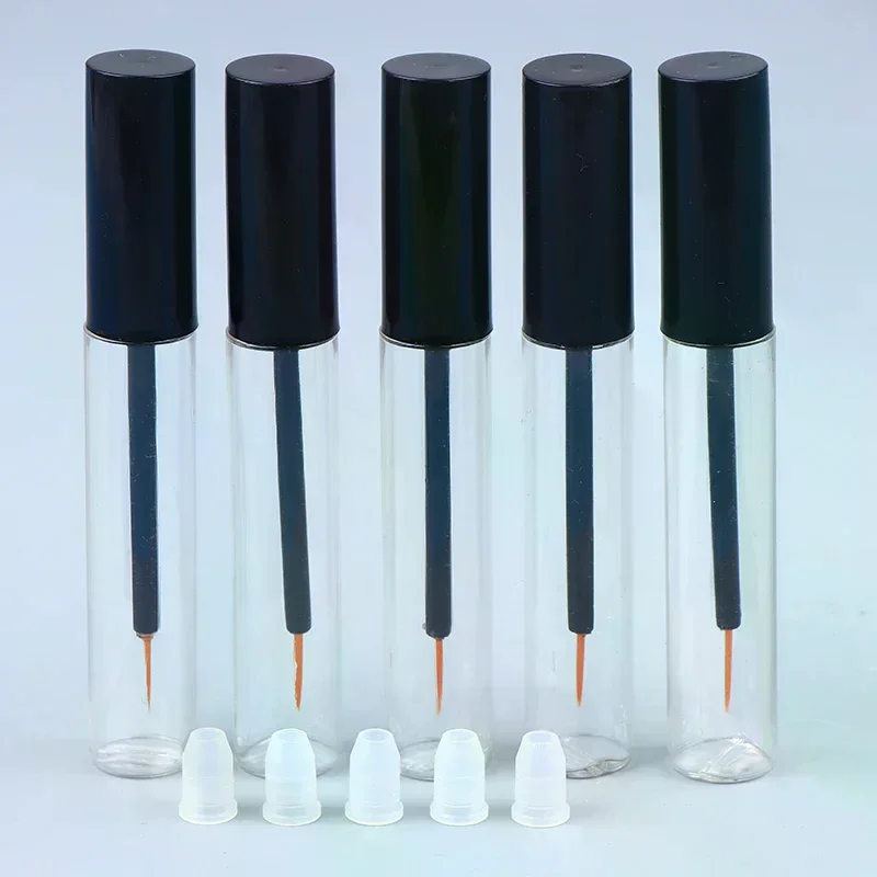1/5pcs 10ml Empty Eyeliner Tube Eyelash Vial Eyelash Bottle Fine Yellow Hair Transparent Make Up Container Tube