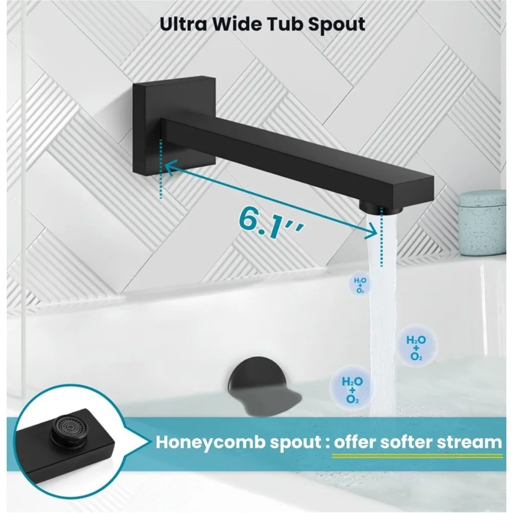 10 Inch Concealed Rain Shower System Wall Mount Shower Set with Handheld Shower & Tub Spout