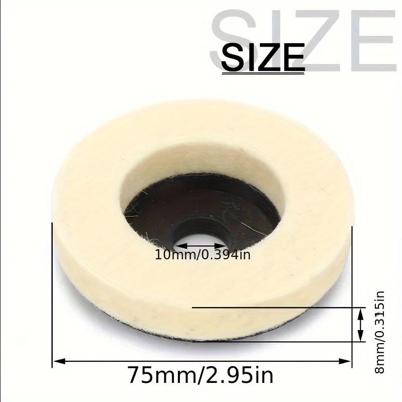 Roue de polissage en laine 50mm/75mm, tampons de polissage, meuleuse d'angle, disque de polissage en feutre pour métal, marbre, verre, céramique, 1 pièce