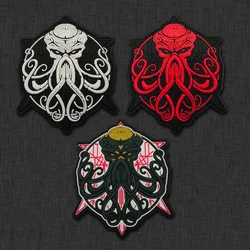 Cthulhu Awakens Lovecraft Cthulhu Game Morale Badge Fish Monster Glow PVC Patches Emblem Tactical Accessory Backpack Sticker