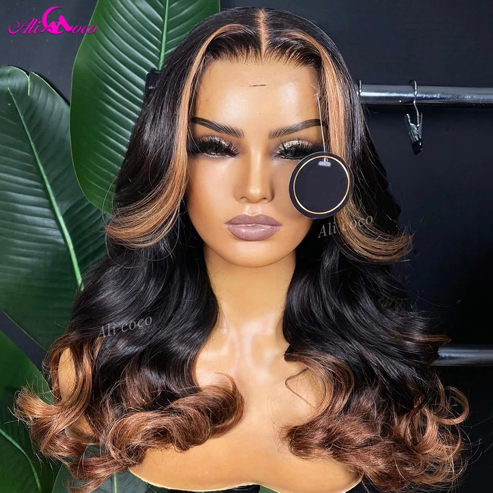 

13x6 Highlight P1B/30 Lace Front Wig Human Hair 13X4 Body Wave Lace Frontal Wigs Human Hair For Women 200 Density Pre Plucked