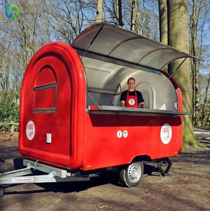 

Customized Full Kitchen Equipment In New Style Round Food Trailer China-Made Ice Cream Coffee Hot Dog Candy Catering