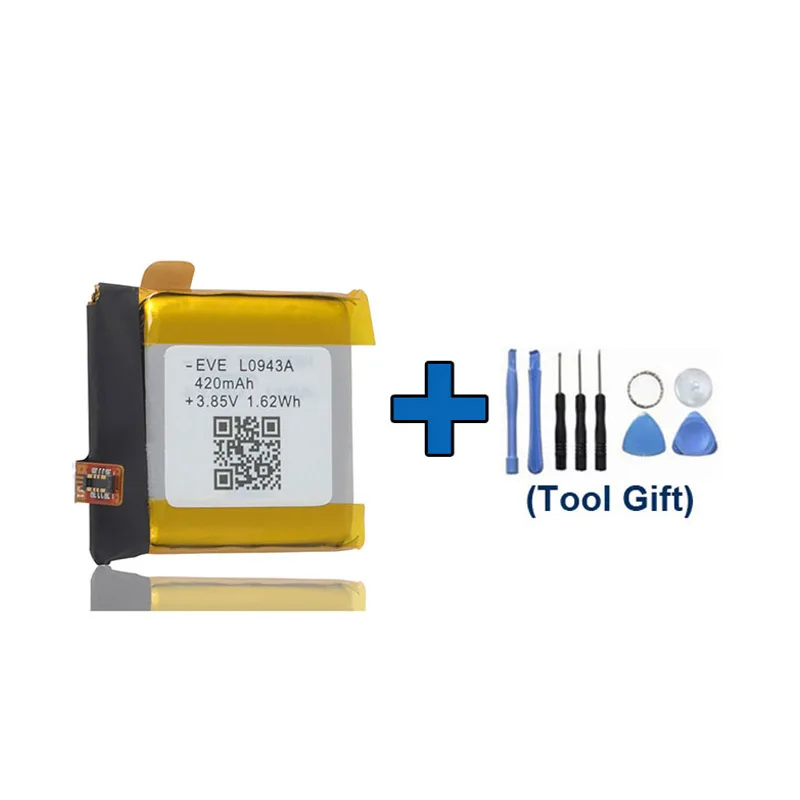 Tools Gift + Original Replaces 420mAh L0943A Battery For Xiaomi EVE L0943A COLOR 46 Watch Batterie Accumulator AKKU