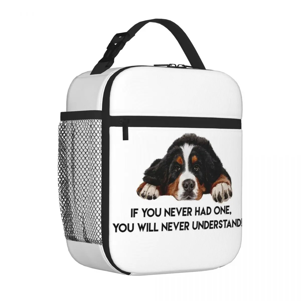 Bernese Mountain Dog Lunch Bags Insulated Bento Box Portable Lunch Tote Leakproof Picnic Bags Cooler Thermal Bag for Woman