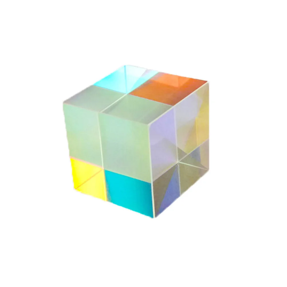 

Light Cube Gift Prism Dispersion Optical Glass Teaching Tool Science Experiment Toy for Kids School Lab Decor RGB Splitting