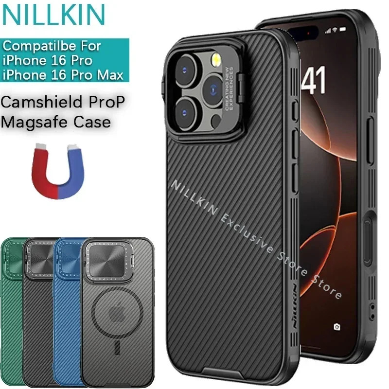 

Nillkin For iPhone 16 Pro Max CamShield Prop Magnetic Lens cover metal bracket Magsafe phone case shockproof protective cover