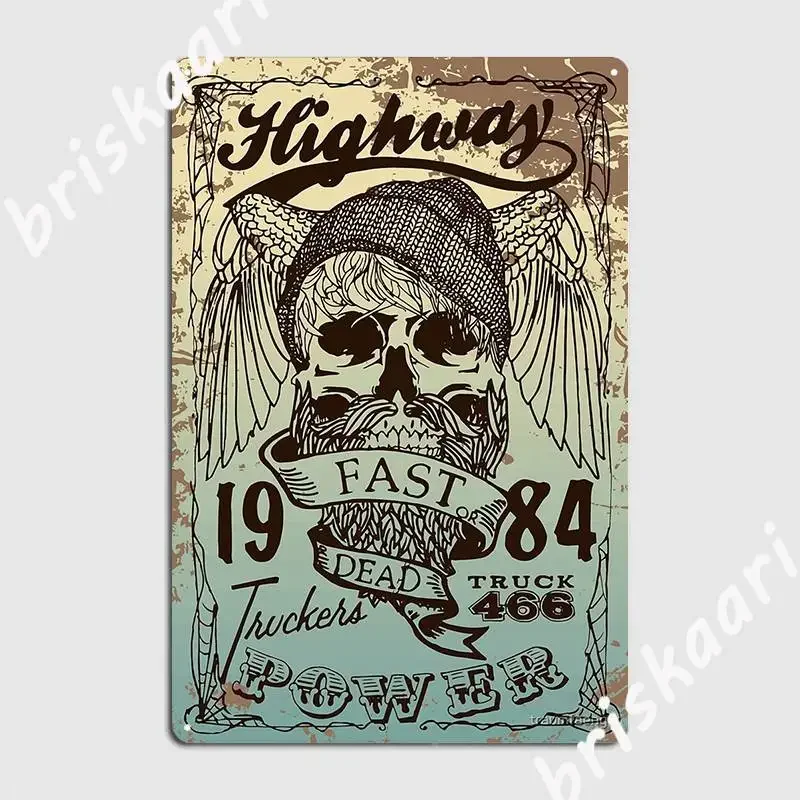 Highway Power 1984 Metal Sign Plaques Mural Customize Cinema Garage Tin sign Poster