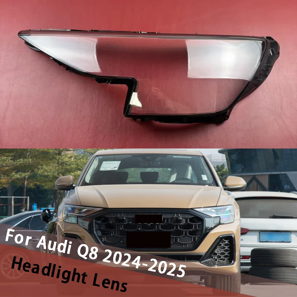 

For Audi Q8 2024 2025 Headlight Cover Transparent Lampshade Lamp Case Headlamp Shell Plexiglass Replace Original Lens Housing
