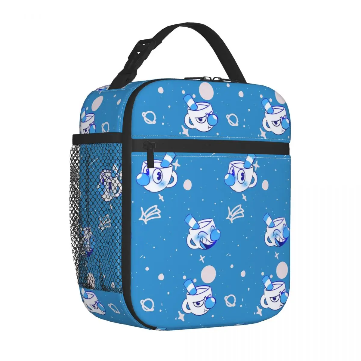 Cuphead And Mugman Insulated Lunch Bags Retro Games Food Container Bags Reusable Cooler Thermal Bento Box For Travel