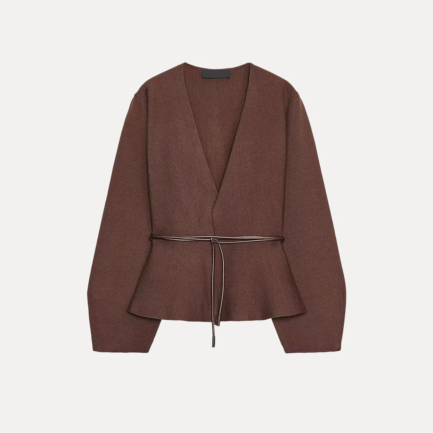 Z 2025 New Sle Jaet lavorato a maglia da donna con cintura Ele Simple Faion Capispalla per donna Stand Fit Stagione autunnale