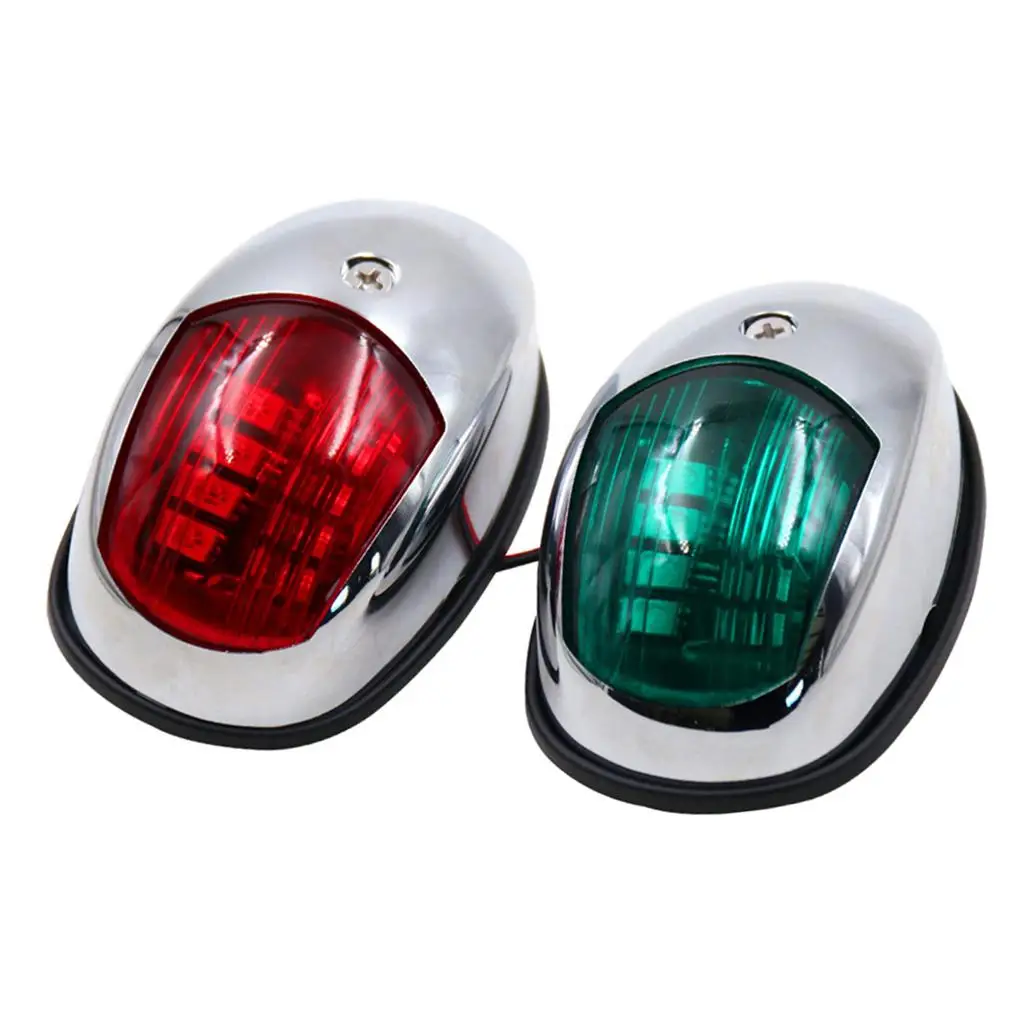 

2x Marine LED Navigation Light Side Lights Red Green Waterproof for Boat