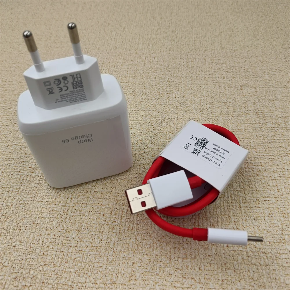 Original 65W Charger For Oneplus 10 9RT 9Pro 8T Warp Charger Surper Fast Charging EU Adapter 10A Type C Cable For Realme X50 Pro - náhled 6