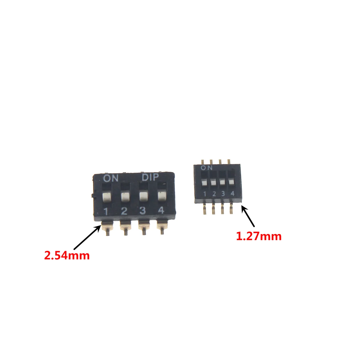 10pcs smd Slide Type Switch Module 1 2 3 4 5 6 7 8 10 12 PIN 2.54mm 1.27MM DIP Red Pitch Toggle black  Snap Switch Dial Switch