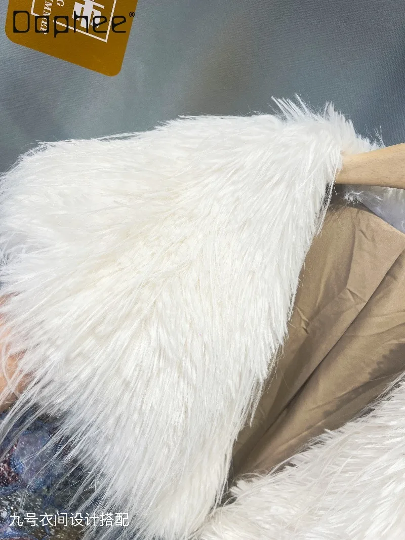 Winter New Fashion Heavy Industry European Style Mink Fur Plush Thickened Eco-Friendly Fur Coat Women Warm Loose Mid-Length Fur