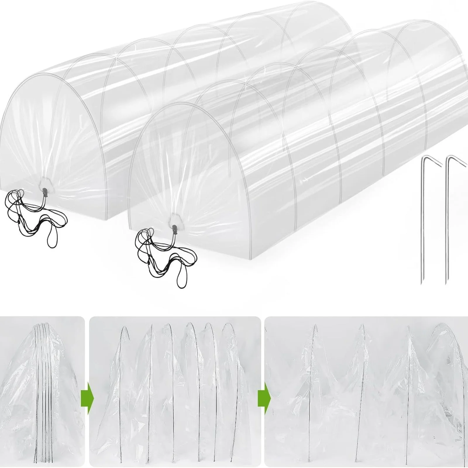 2 in 1 Greenhouse Tunnel Greenhouses Green Houses for Garden Cloche Tunne Cover Plant Protection Kit for Vegetable Seedling