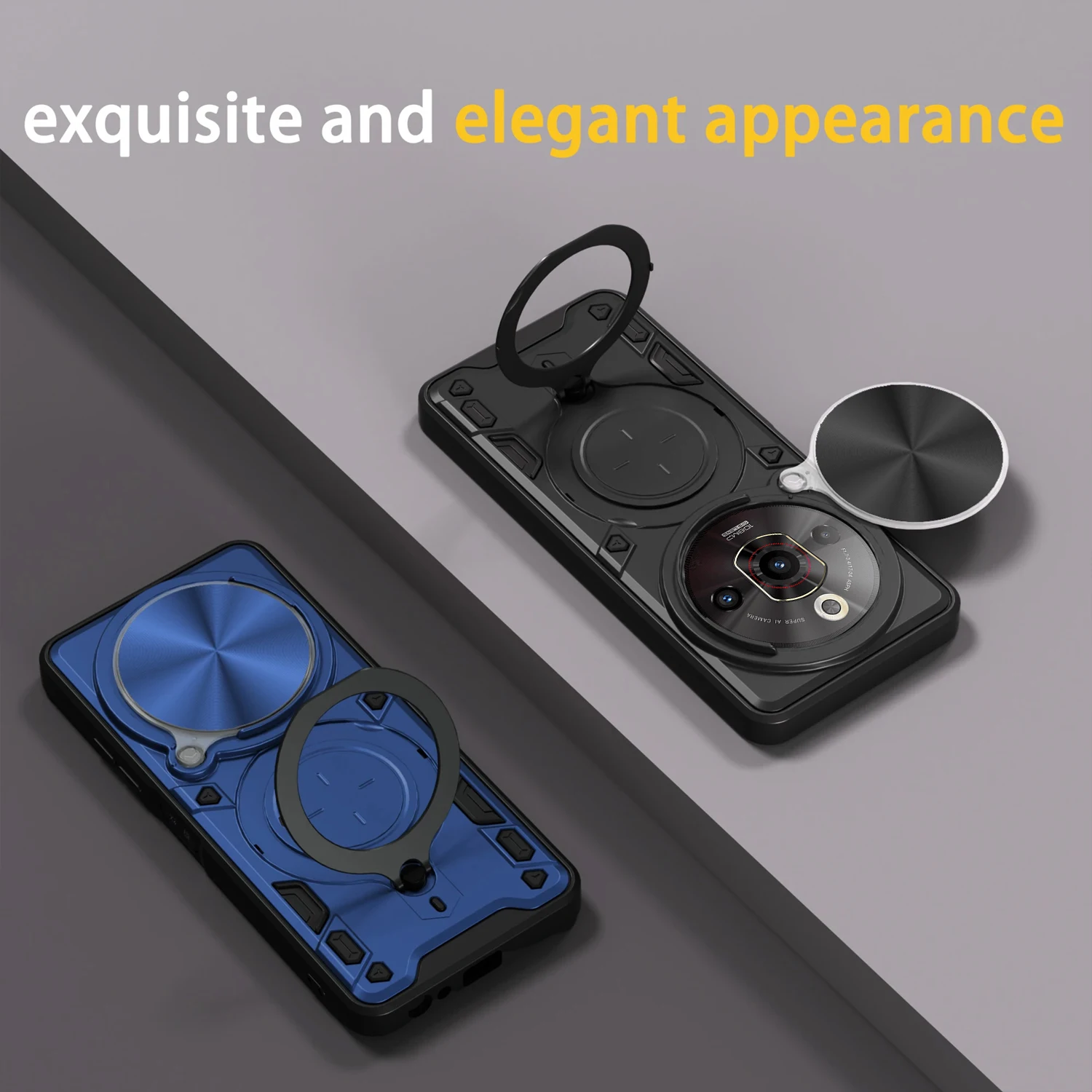 Für Nubia Focus Pro 5G Fall Magnetische Ring Stehen Rutsche Kamera Schutz Telefon Abdeckung für ZTE Nubia Focus Pro 5G Capa Funda