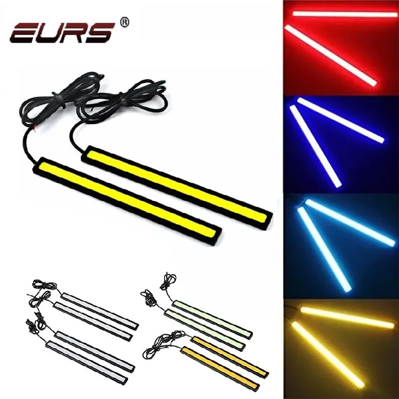 2PCS 17CM LED COB Bulb DRL Car Styling Strip Waterproof COB LED Working Light Driving Daytime running Light 12V External Lights