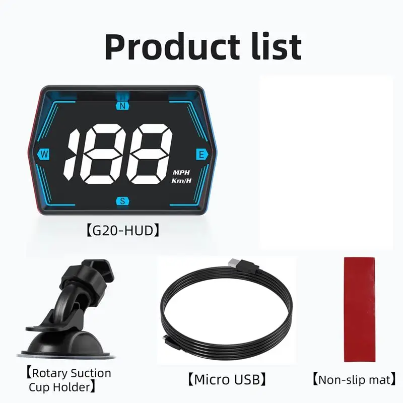 AEA7-Safety Warning Satellite Speed Measurement GPS Car Mounted HUD Head Up Display