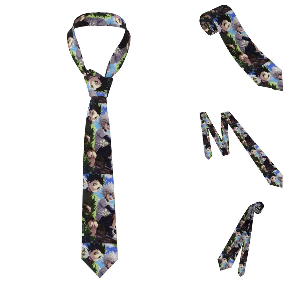 Cartoon Anime Hunter X Hunter (22) Necktie for Men Silk Polyester Slim Neck Ties Wedding Business Tie Classic Gravatas