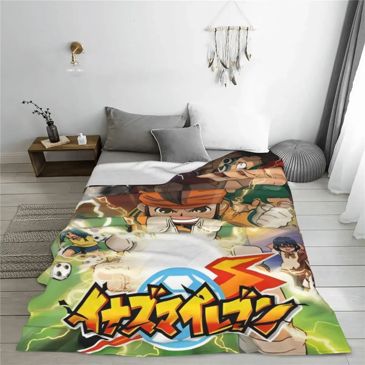 Inazuma Eleven Anime Game Blankets RPG Cartoon Flannel Funny Soft Throw Blanket for Coverlet Winter Office