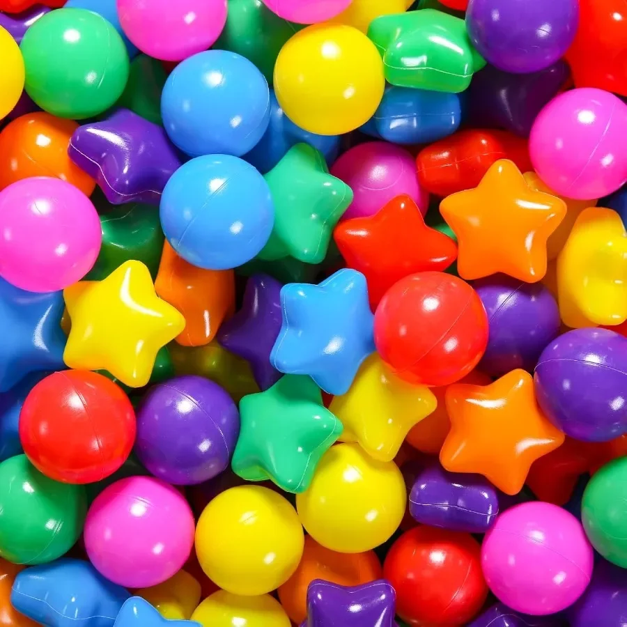 Piłeczki do basenu z kulkami 100 szt. Odporne na ścieranie plastikowe piłeczki zabawki Jasne 7 kolorów Piłeczki oceaniczne na przyjęcia urodzinowe Gry Basen