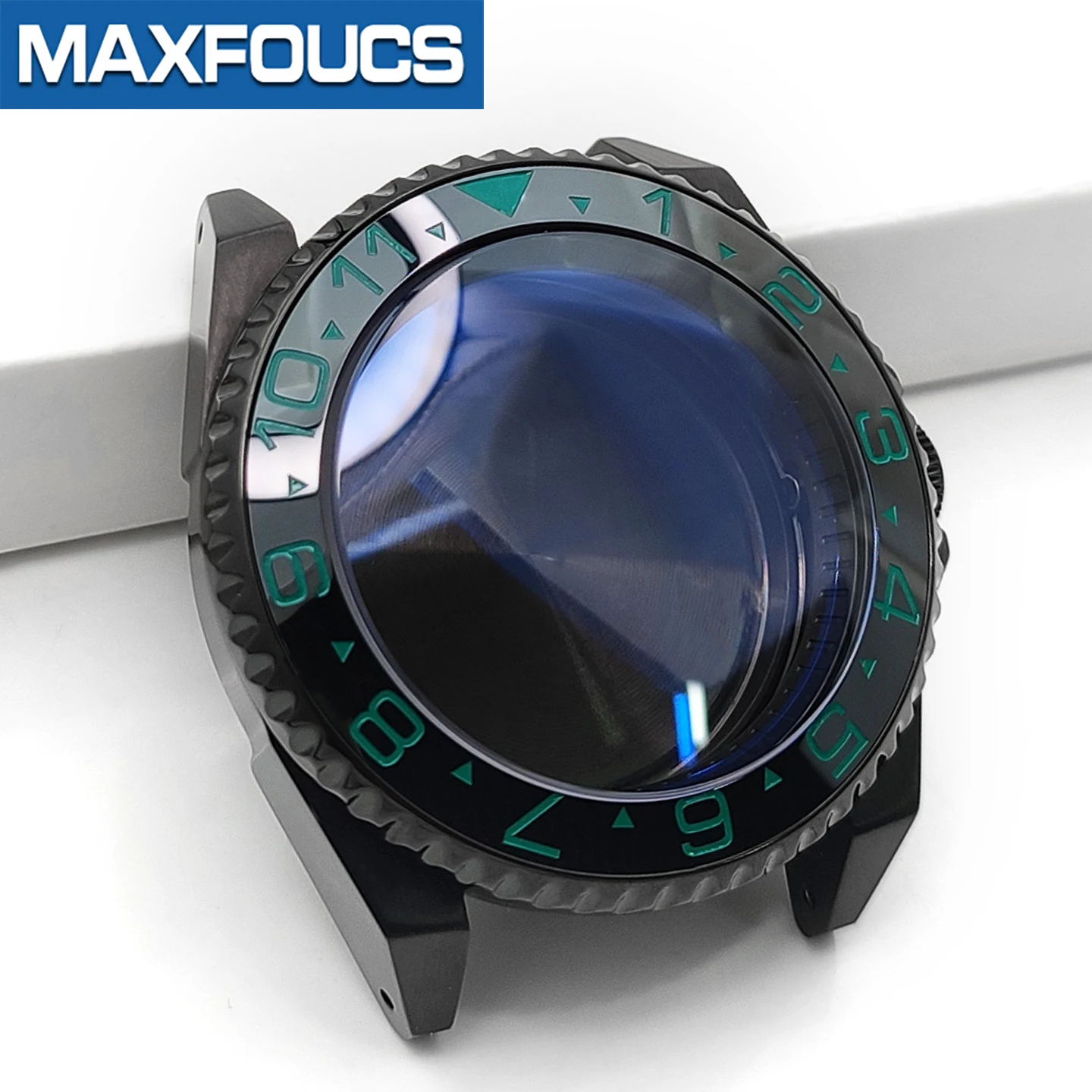 Samurai glänzendes schwarzes Edelstahl-Uhrengehäuse SKX MOD NH35 NH34 mit 3'O-Uhrkrone, Saphirglas, individuelles Zubehör – Detail 17