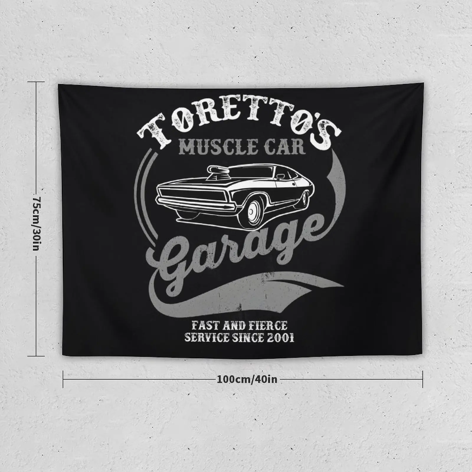 Toretto&x27;s Muscle Car Garage Classic \t\t Tapestry Aesthetic Decoration Outdoor Decoration Tapestry