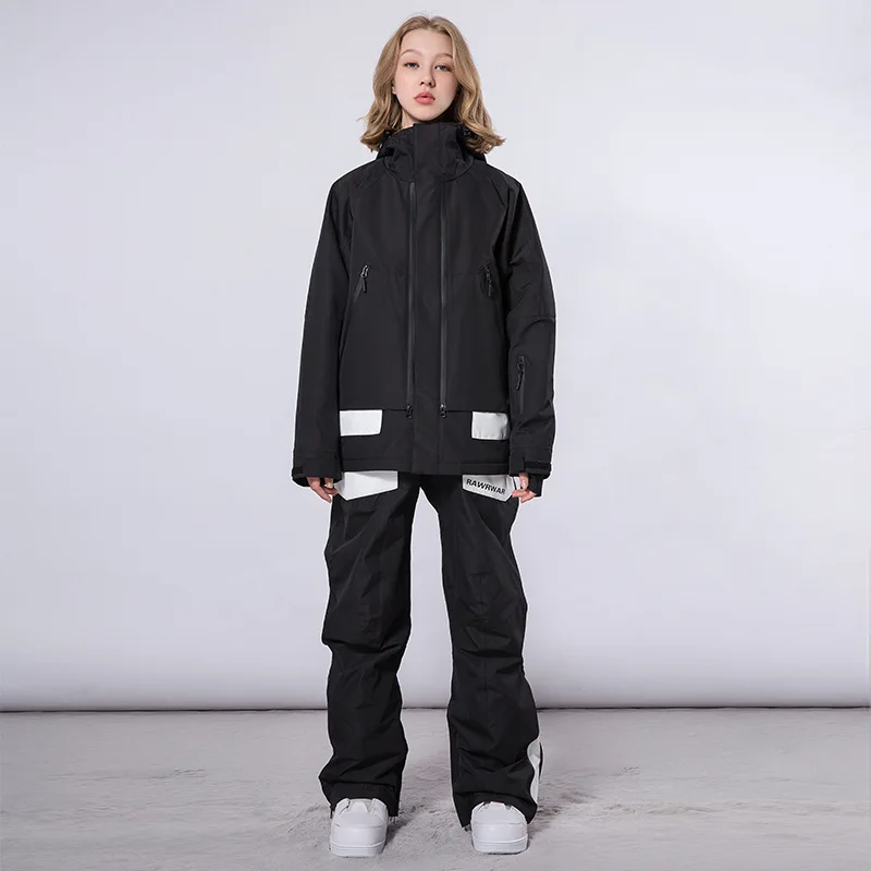 Combinaisons de ski coupe-vent en coton épais pour hommes et femmes, combinaisons de neige isolantes imperméables, ensembles de pantalons de