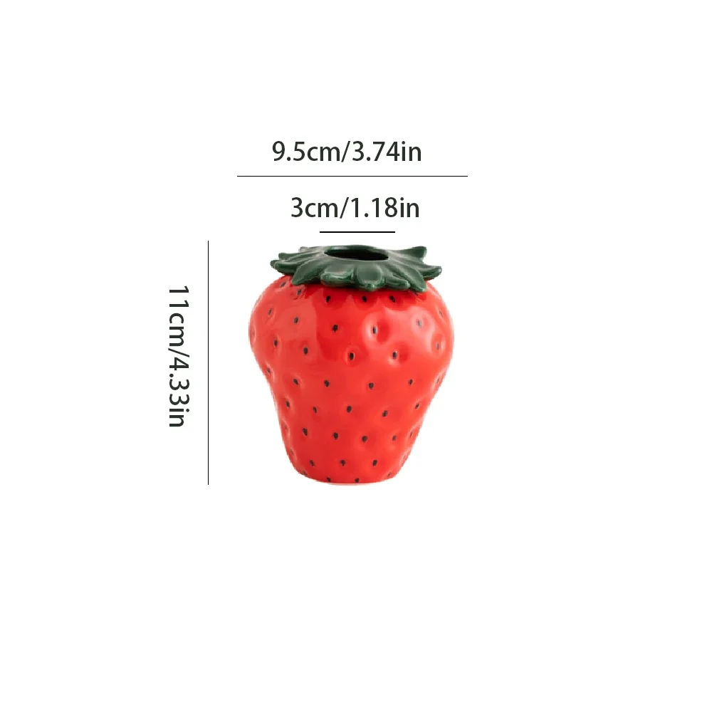 

Vintage Inspired Strawberry Shaped Planter Pot Ceramic Fruit Strawberry Vase for Party Kitchen Office Home Decorations