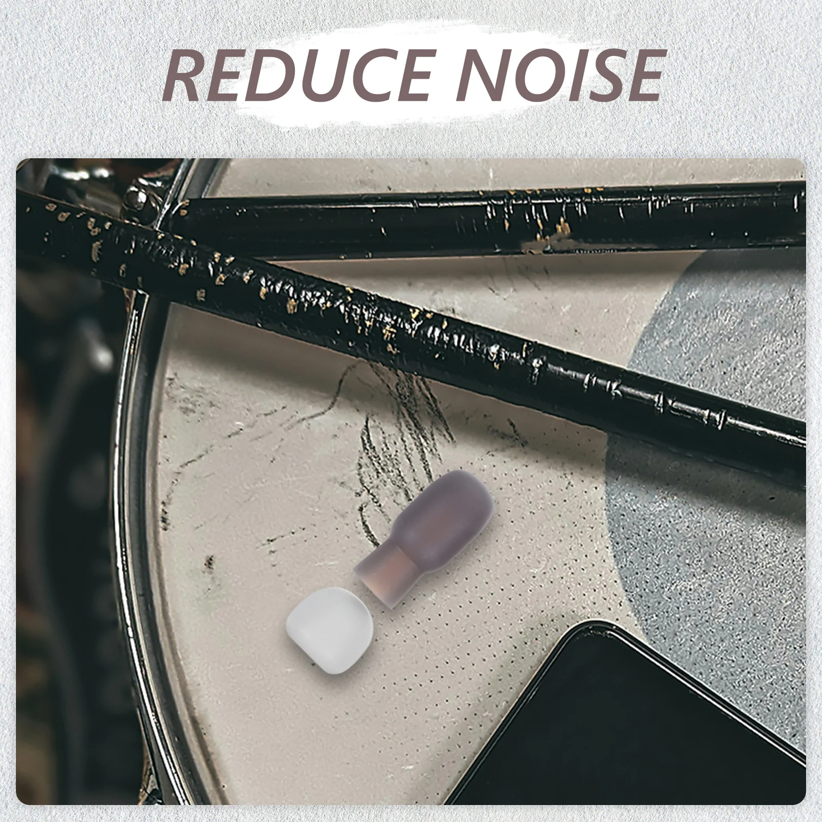 

4pcs Silent Drum Heads Drumstick Silicone Covers With Protective Caps, Soft Striking Feel, Quiet Practice, Drum Mute