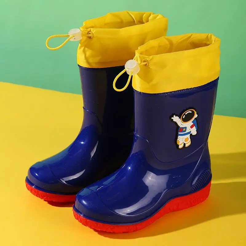 

New Women's Winter Kids Rain Boots Thickened Furry Non Slip High Top Waterproof Boots for Girls Anti Slip Winter Boots