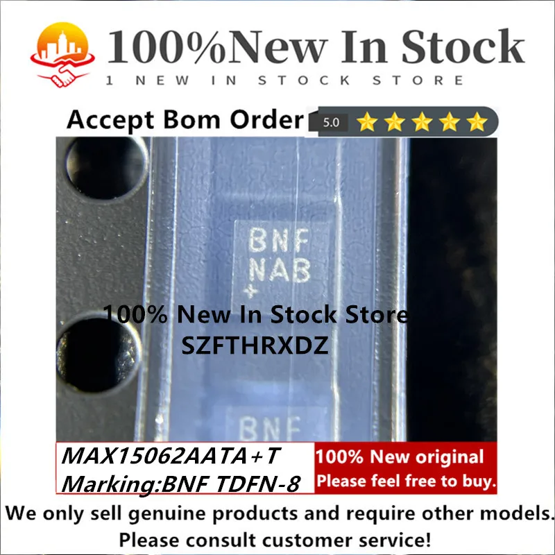 100% NEW ORIGINAL MAX15062AATA+T TDFN-8 Marking:BNF TDFN8 60V, 300mA, Ultra-Small Synchronous Step-Down Converters