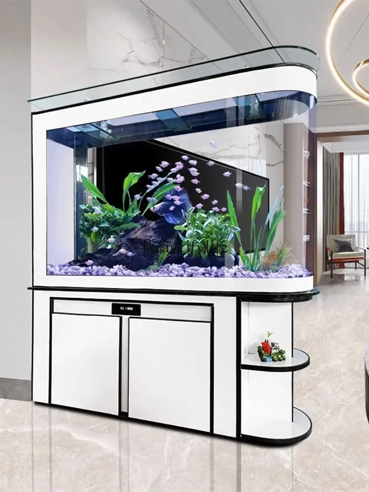 

LD33Living Room Light Luxury Screen Bottom Filter Medium Mute Fish Tank Ecological Circulation Free Change Aquarium