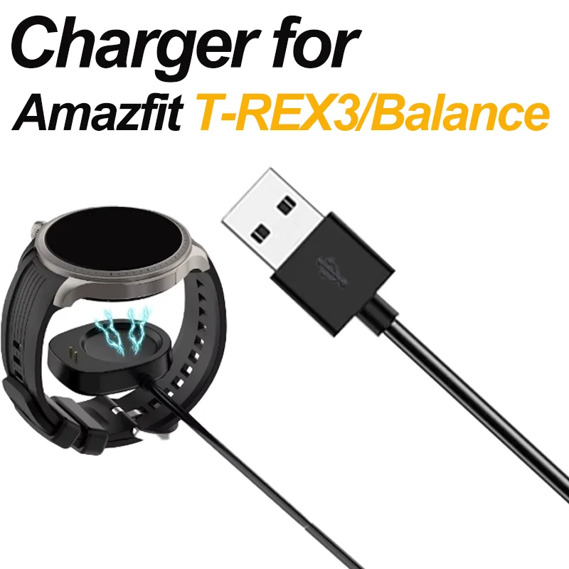 Für Amazfit T-Rex 3/Balance USB Ladegerät Smart Uhr Zubehör Schnelle Ladegerät Ersatz Ladegerät 3,3 ft