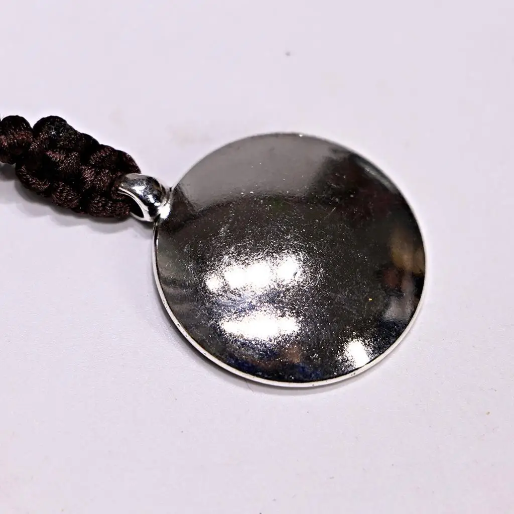 Buddhism Amulet Necklace Copper Mirror Pendant Eight-trigrams Protective Charm for Daily Wear